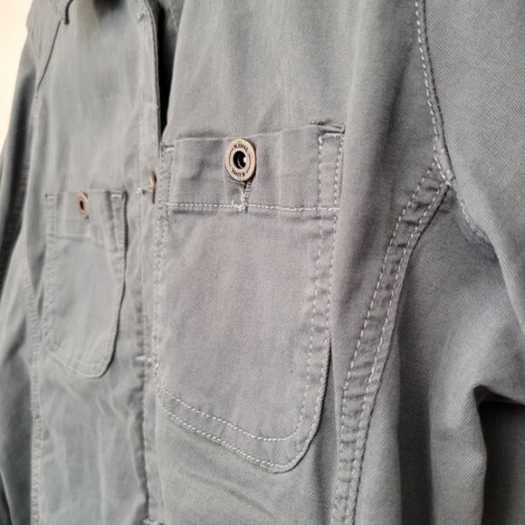 Kuhl Kultivatr Women's Twill Button Up Jacket Large Stretch Eucalyptus Blue - Picture 4 of 13
